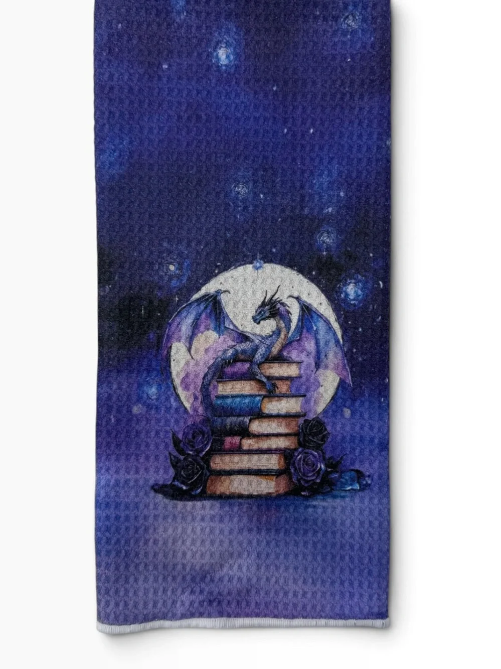 Purple Hand Towel with Dragon Graphic